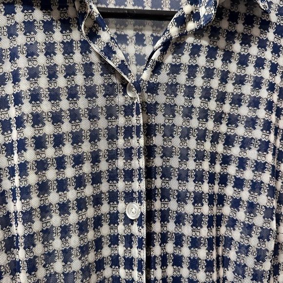 CAbi button shirt semi sheer blue small - Picture 3 of 5